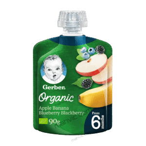 Gerber Organic Apple Banana Blueberry Blackberry 90g
