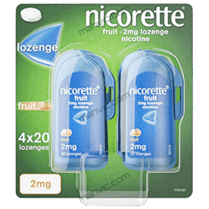 Nicorette 2mg Fruit Lozenge Nicotine 4 x 20 Lozenges