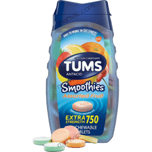 Tums Antacid Smoothies Assorted Fruit Extra Strength Chewable Tablets